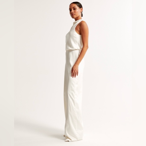 Abercrombie High Neck Draped Jumpsuit Petite XXS - Picture 4 of 6